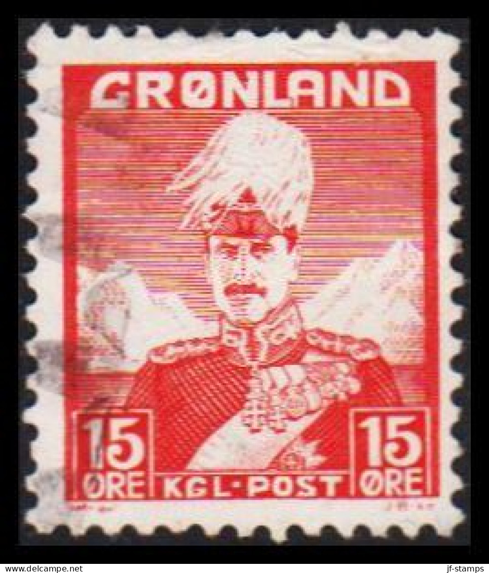 1938. Christian X And Polar Bear. 15 Øre Red. WITH UNUSUAL AMERICAN NAVY CANCEL  (Michel 5) - JF530822 - Oblitérés