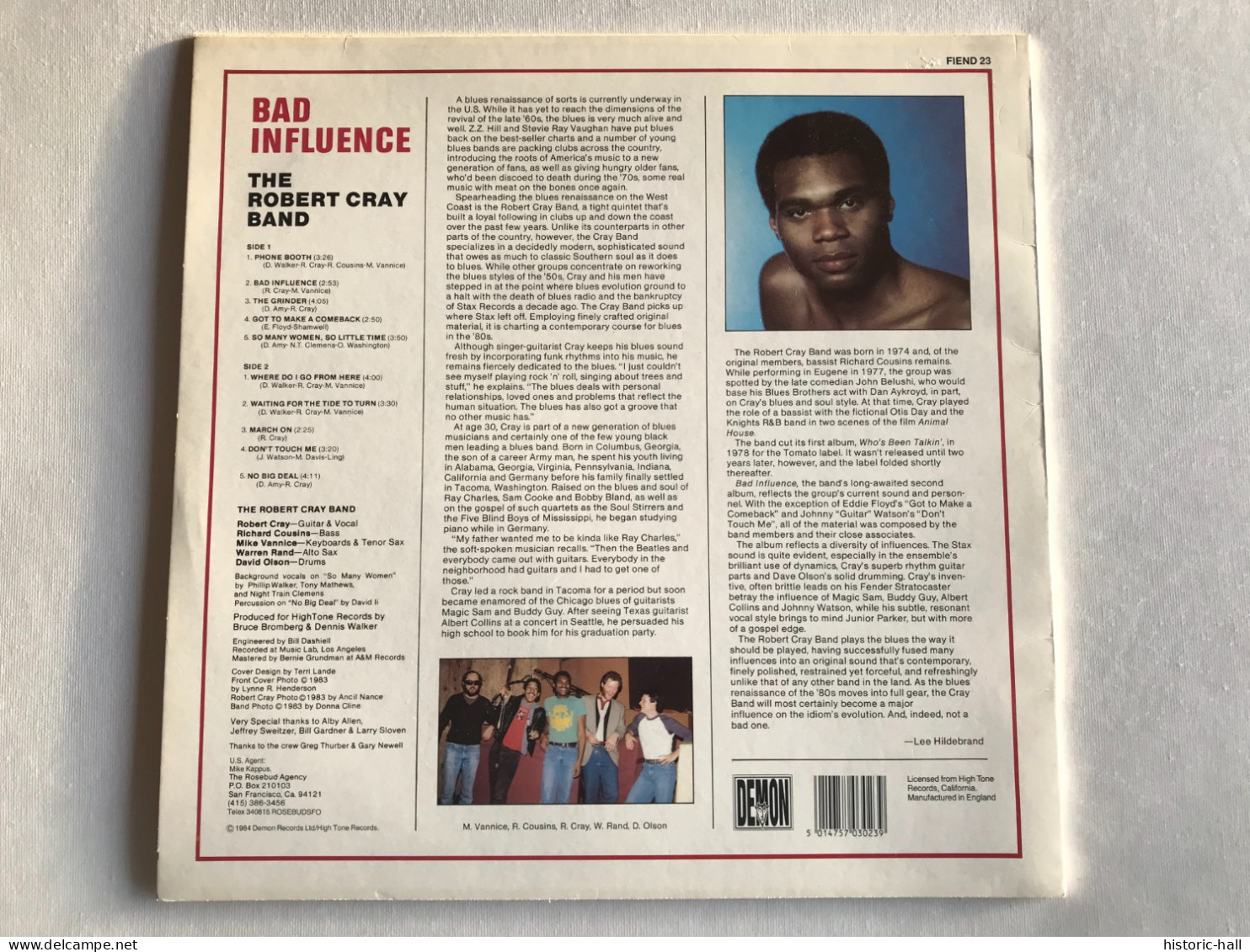 The ROBERT CRAY BAND  - Bad Influence  - LP -  1984 - UK Press - Blues