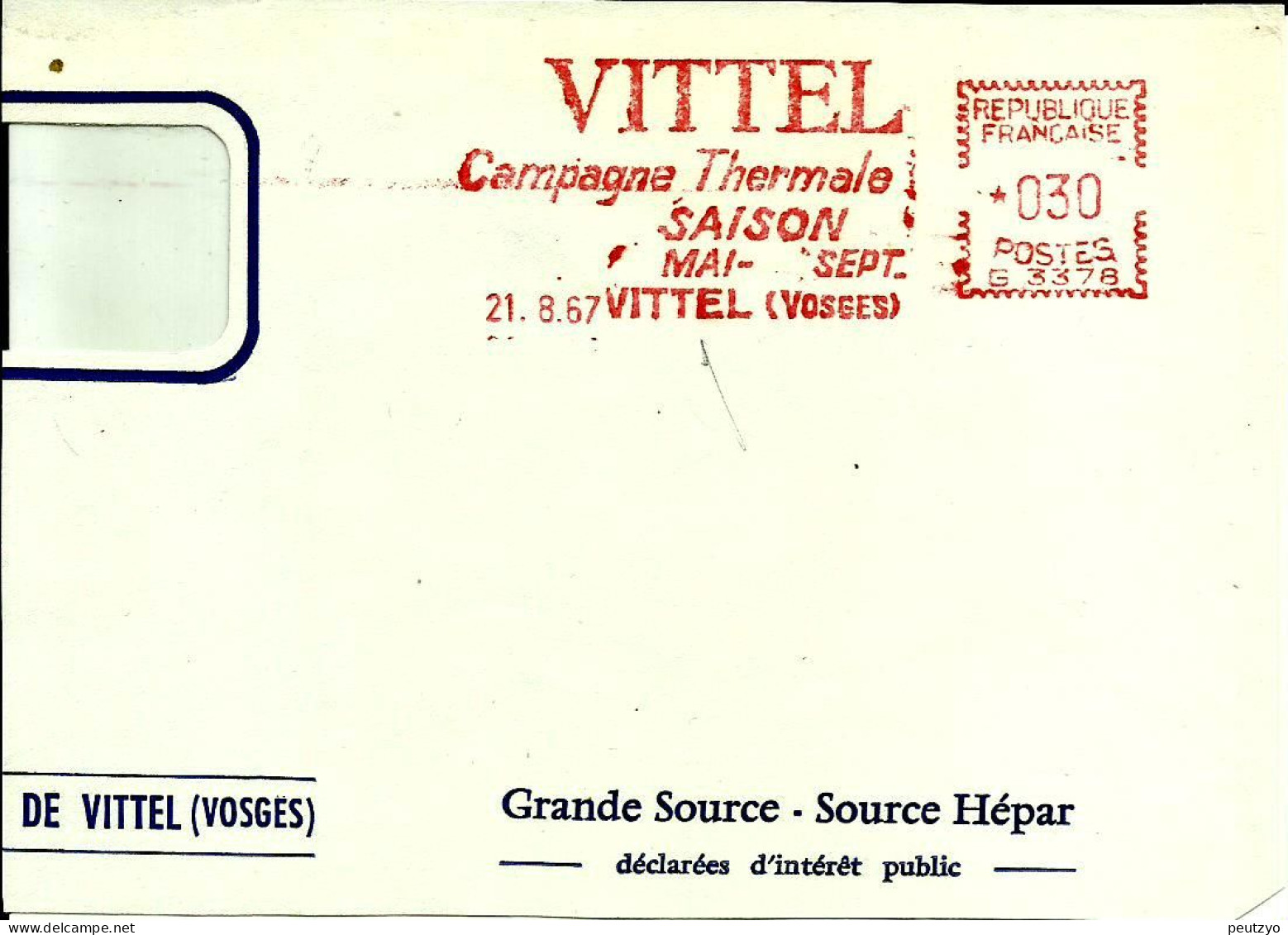 Ema Havas G 1967 Vittel Campagne Thermale Saison Boissons Eau Metier Industrie Cure 88 Vosges C29/54 - Termalismo