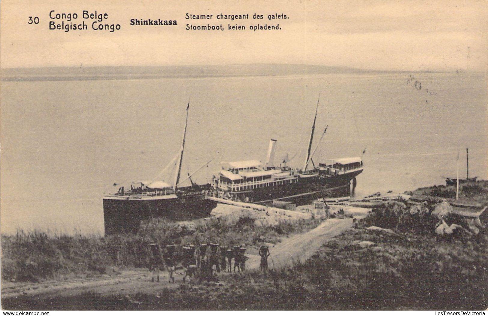 CONGO BELGE - Shinkakasa - Steamer Chargeant Des Galets - Carte Postale Ancienne - Belgisch-Kongo