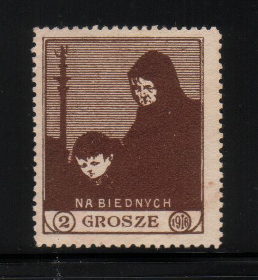 POLAND POOR RELIEF FUND 2 GR LABEL NG CHILDREN CHILD CHARITY DONATIONS - Steuermarken