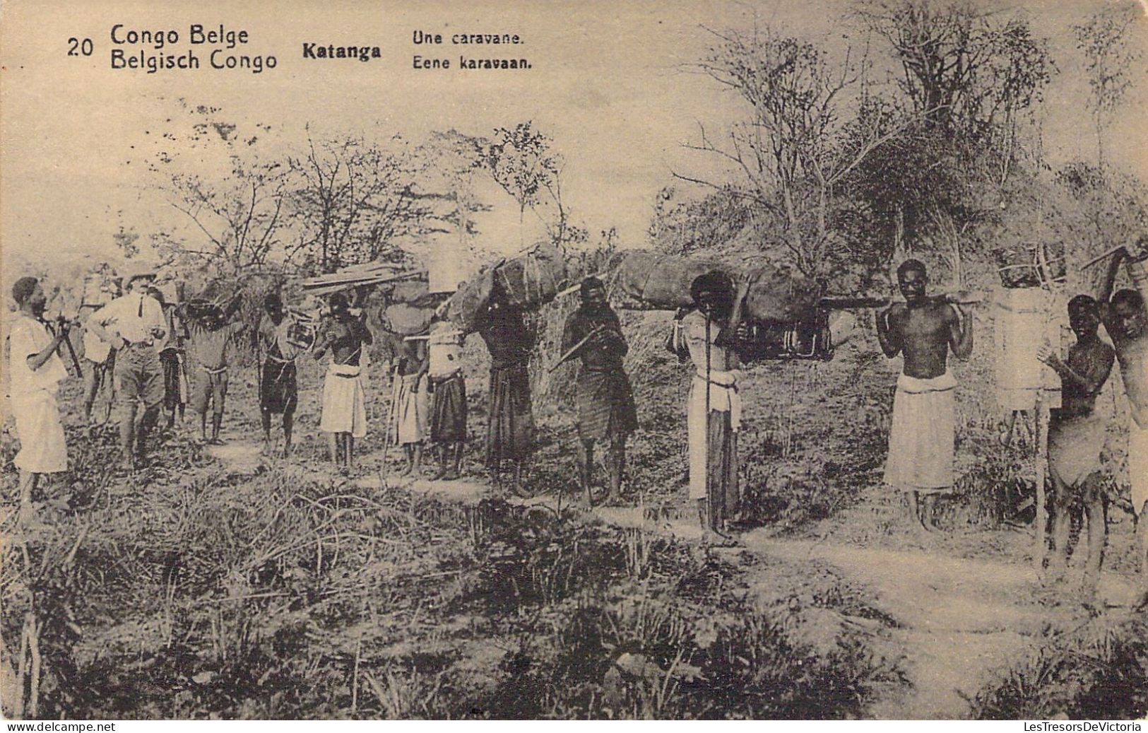 CONGO BELGE - KATANGA - Une Caravane - Carte Postale Ancienne - Congo Belga