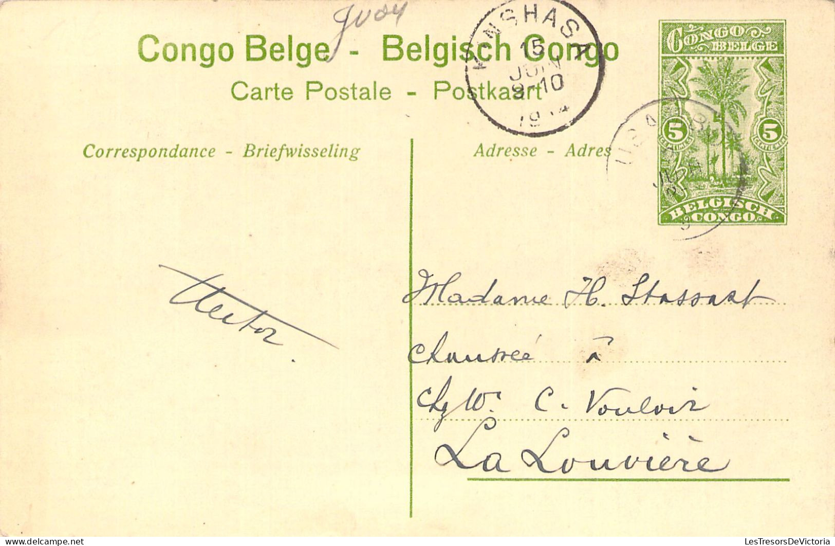 CONGO BELGE - Elephant - Chasse - Carte Postale Ancienne - Belgian Congo