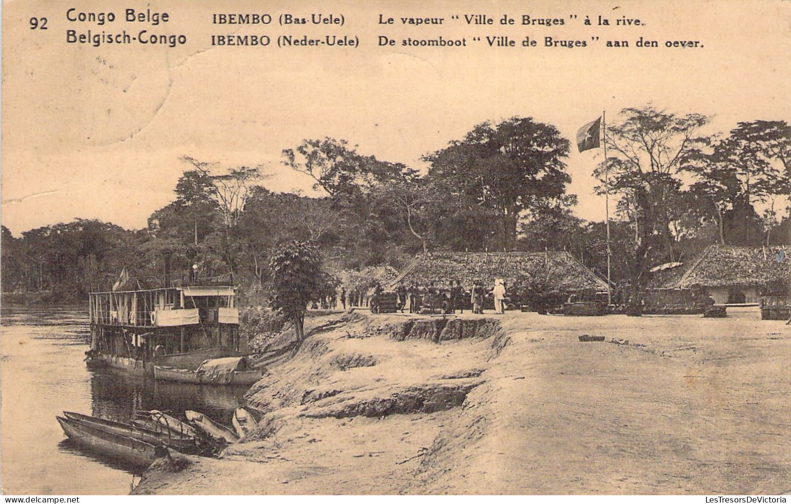 CONGO BELGE - IBEMBO - Le Vapeur "Ville De Bruges" à La Rive - Carte Postale Ancienne - Congo Belge