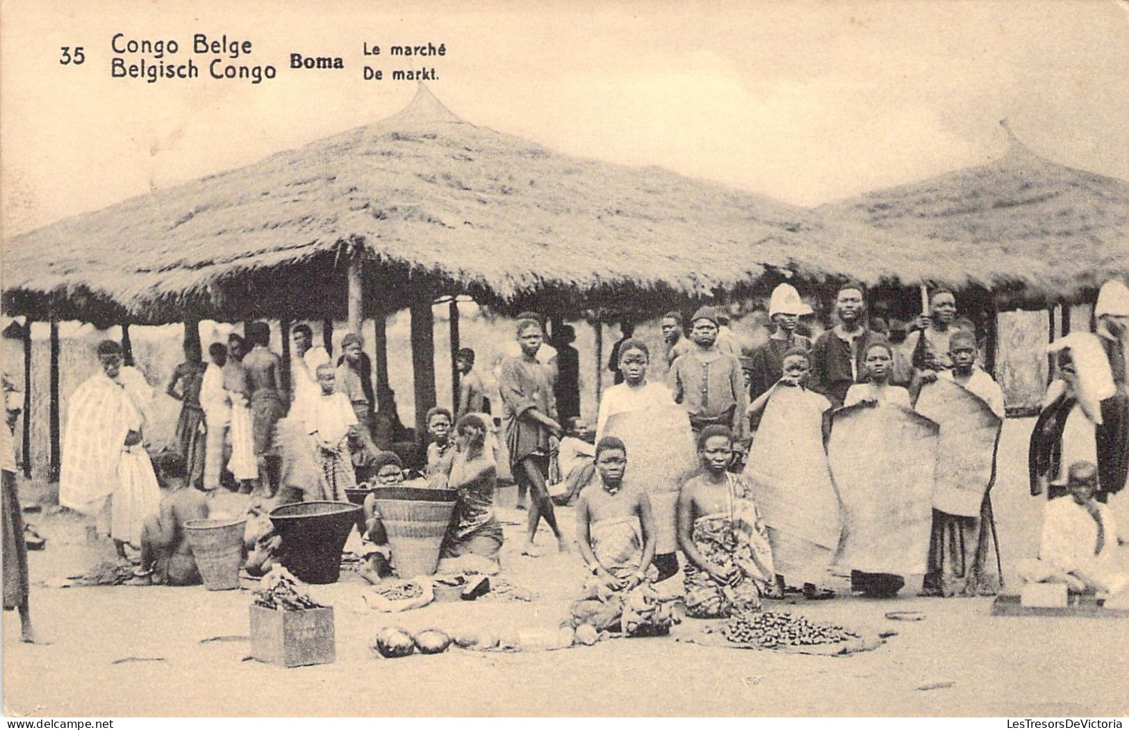 CONGO BELGE - BOMA - Le Marché - Carte Postale Ancienne - Belgian Congo