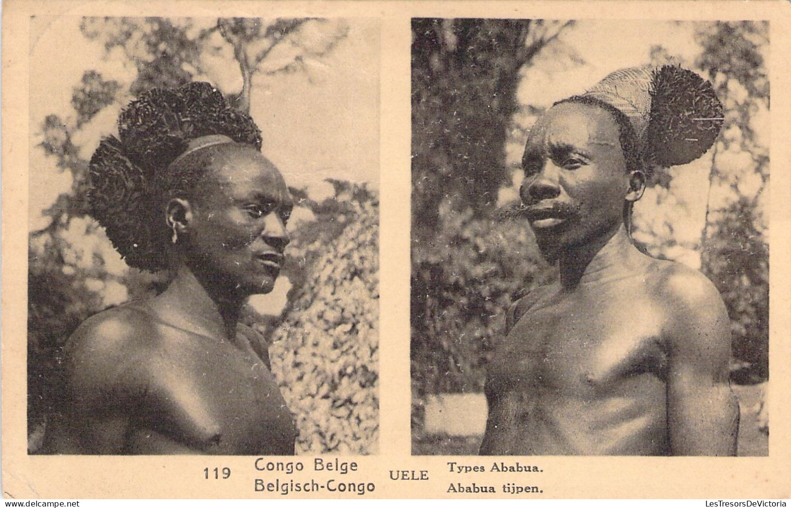 CONGO BELGE - UELE - Types Ababua - Carte Postale Ancienne - Congo Belge