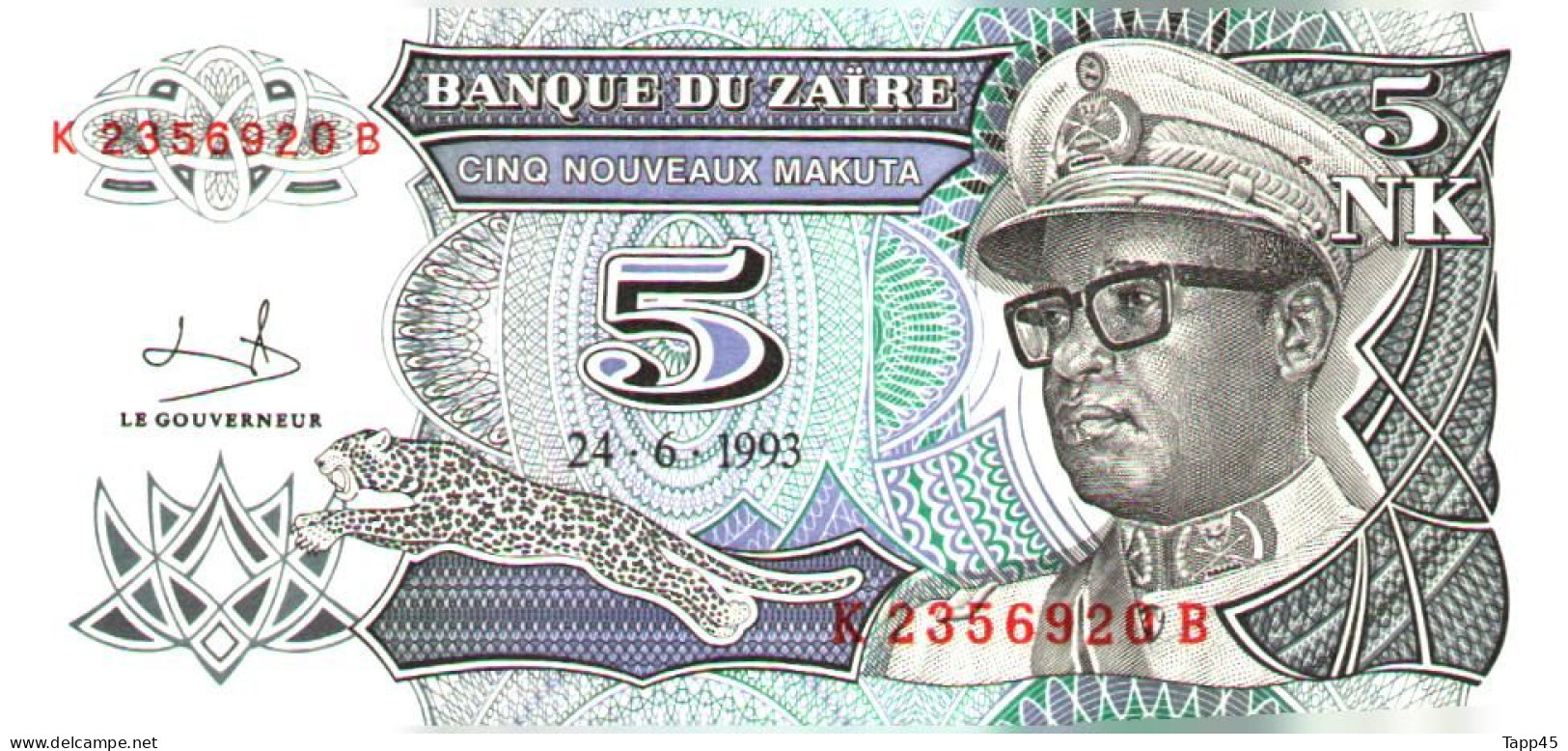 Billet   > Zaire  >	5	N K  > C 04 - Zaïre