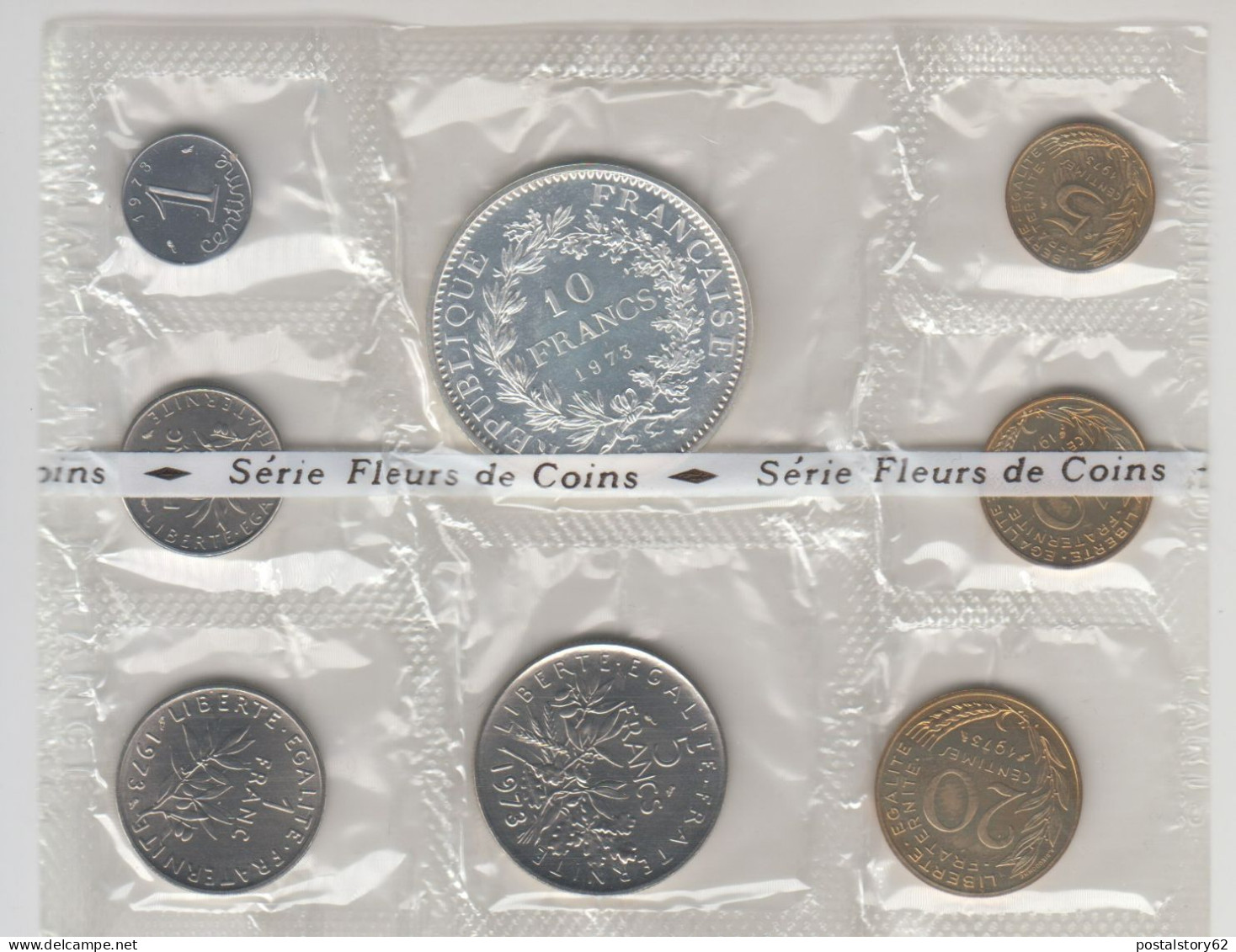 Francia, Monnaie De Paris Serie 1973 Fleurs De Coins - BU, BE & Muntencassettes