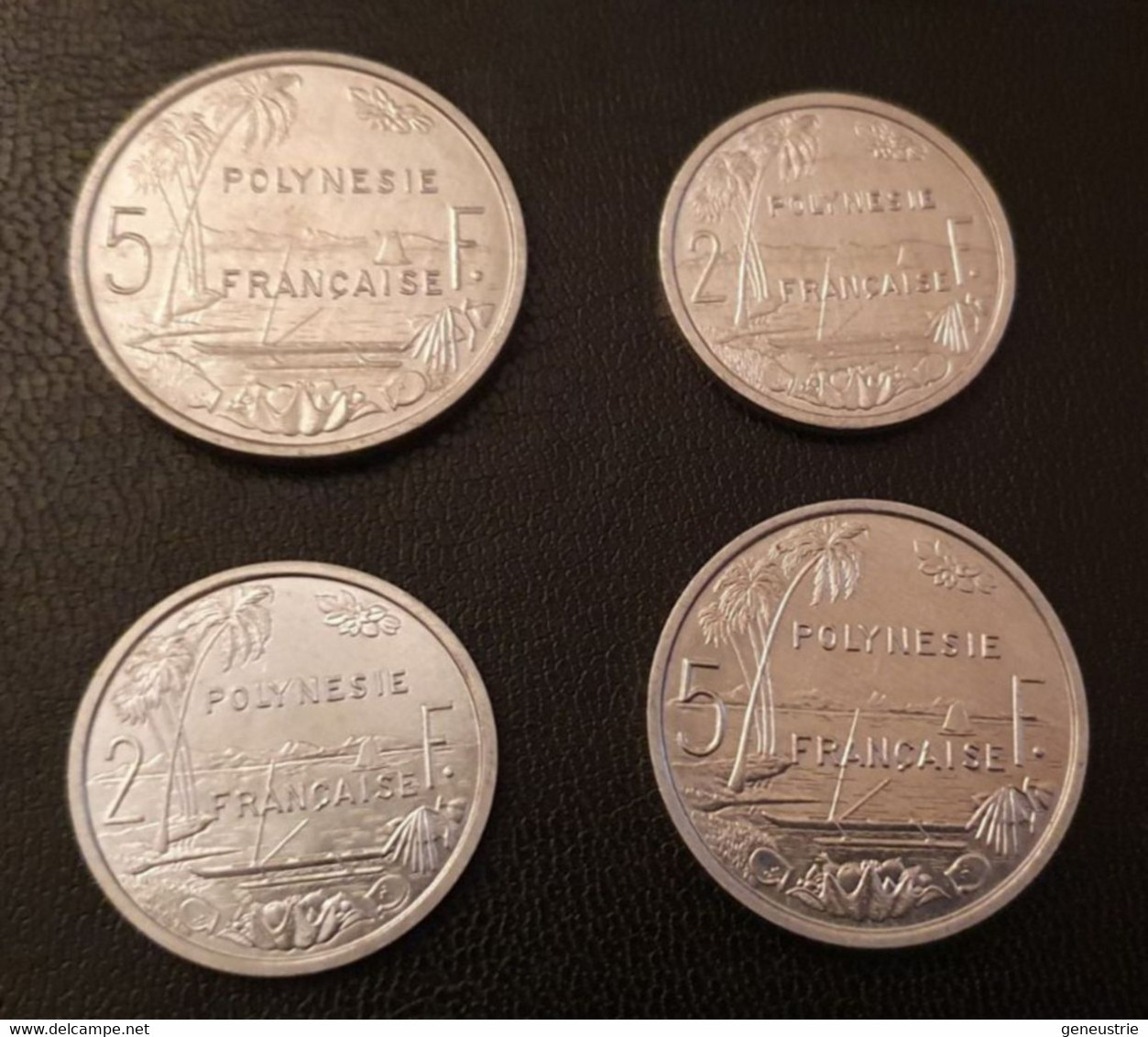 Lot De 4 Monnaies Polynésie Française Qualité SUP "5 Et 2 Francs Bazor 1982 Et 1983" - Frans-Polynesië