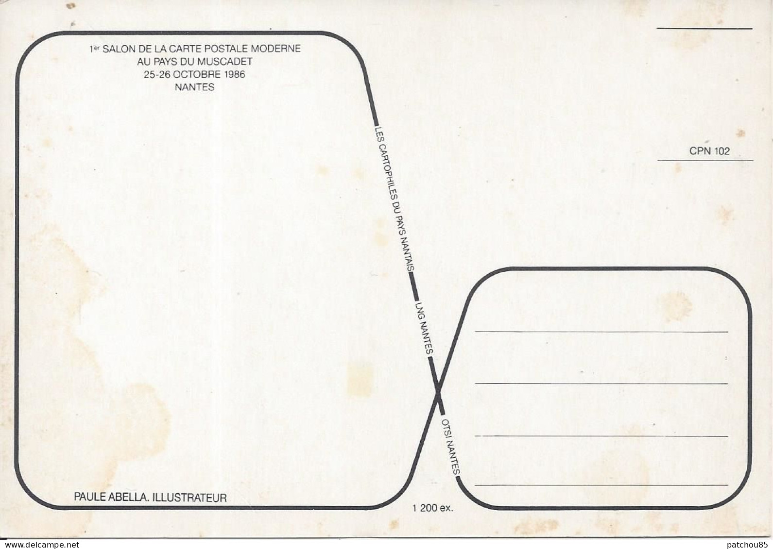 CPM 1° Salon De La Carte Postale Moderne Au Pays Du Muscadet 26-26-Octobre 1986 Nantes - Bourses & Salons De Collections