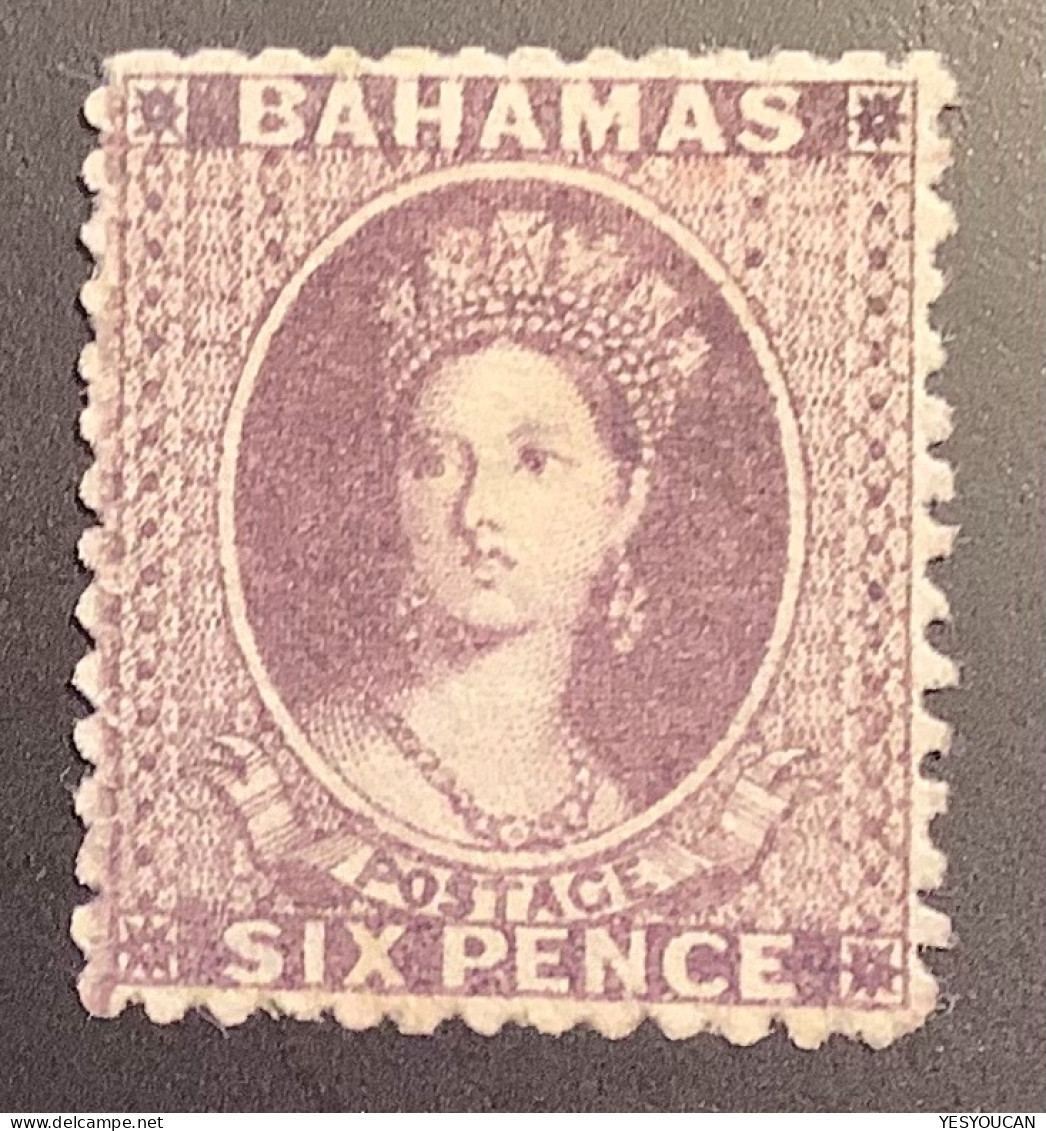 With  BPA  Cert: BAHAMAS 1862 Rare 6d Lilac SG 19a XF (*) Unused, Ex Charlton Henry (BWI Queen Victoria Mi 4Db, Sc.10a - 1859-1963 Kolonie Van De Kroon