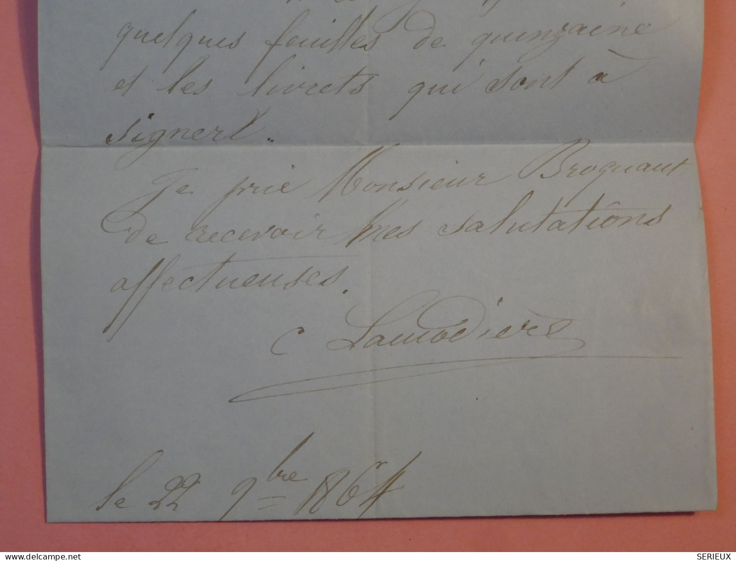 AR 27 FRANCE BELLE LETTRE  1864 DUNKERQUE +N° 21 +AFFRANC.  INTERESSANT - 1862 Napoléon III