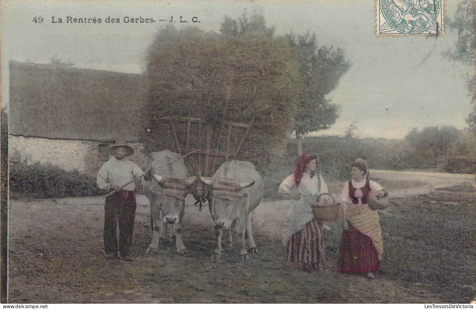 AGRICULTURE - Attelage - La Rentrée Des Gerbes - JLC - Carte Postale Ancienne - Wagengespanne