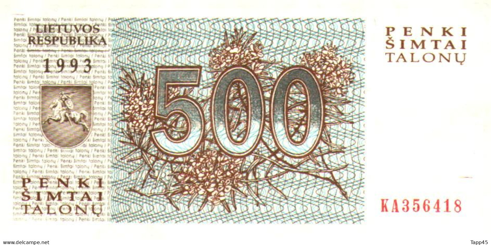 Billet   > Lituanie   > 500 Simtai    > C 04 - Lituania