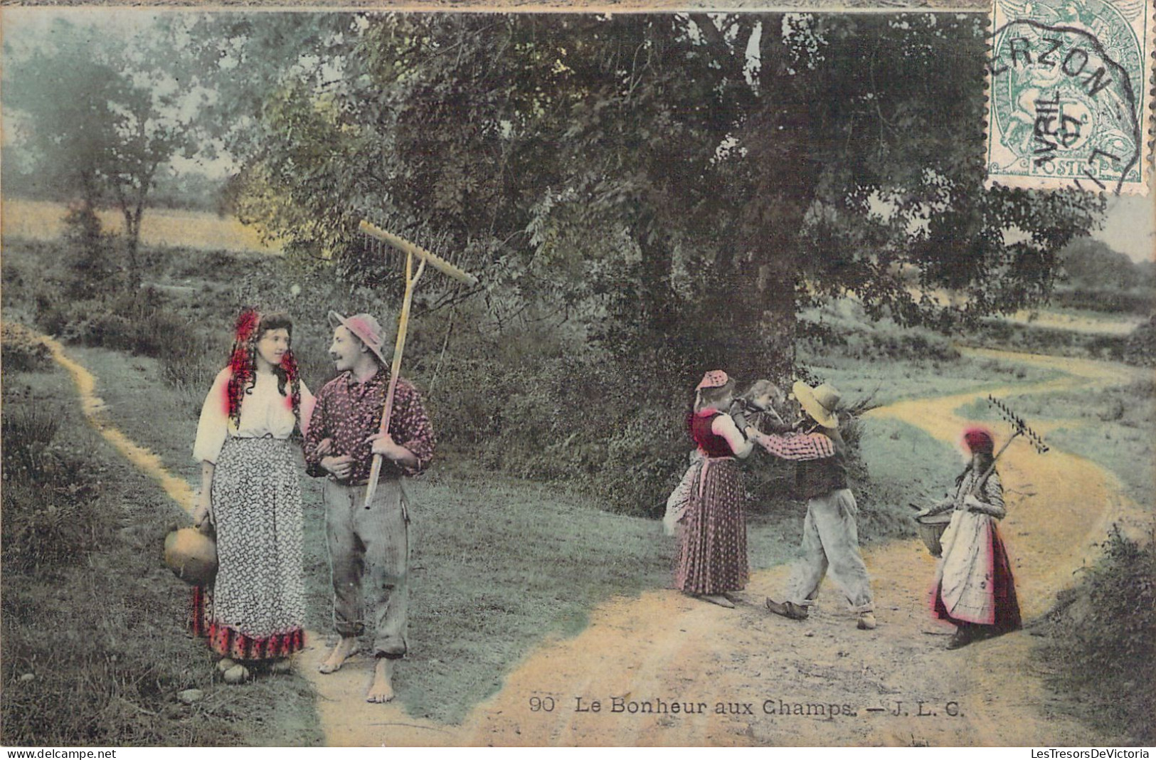 AGRICULTURE - FERME - Le Bonheur Aux Champs - JLC - Carte Postale Ancienne - Granja