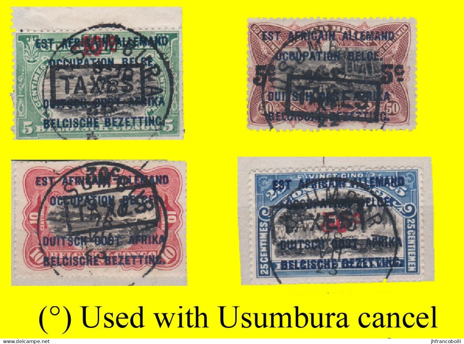 1922 (°) RUANDA-URUNDI RU 045/049 MALINES TAXE STAMPS = USUMBURA EDITION = ( X 4 Stamps ) R-A-R-E ( See Note ! ) - Used Stamps