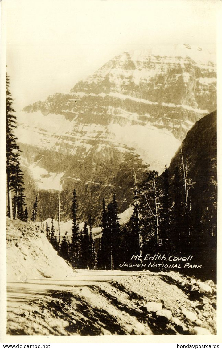 Canada, JASPER, Alberta, National Park, Mt. Edith Cavell (1936) RPPC Postcard - Jasper