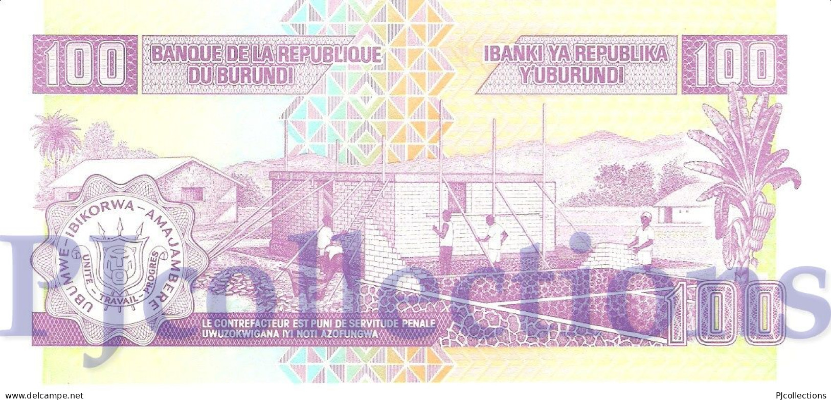 BURUNDI 100 FRANCS 2004 PICK 37d UNC - Burundi