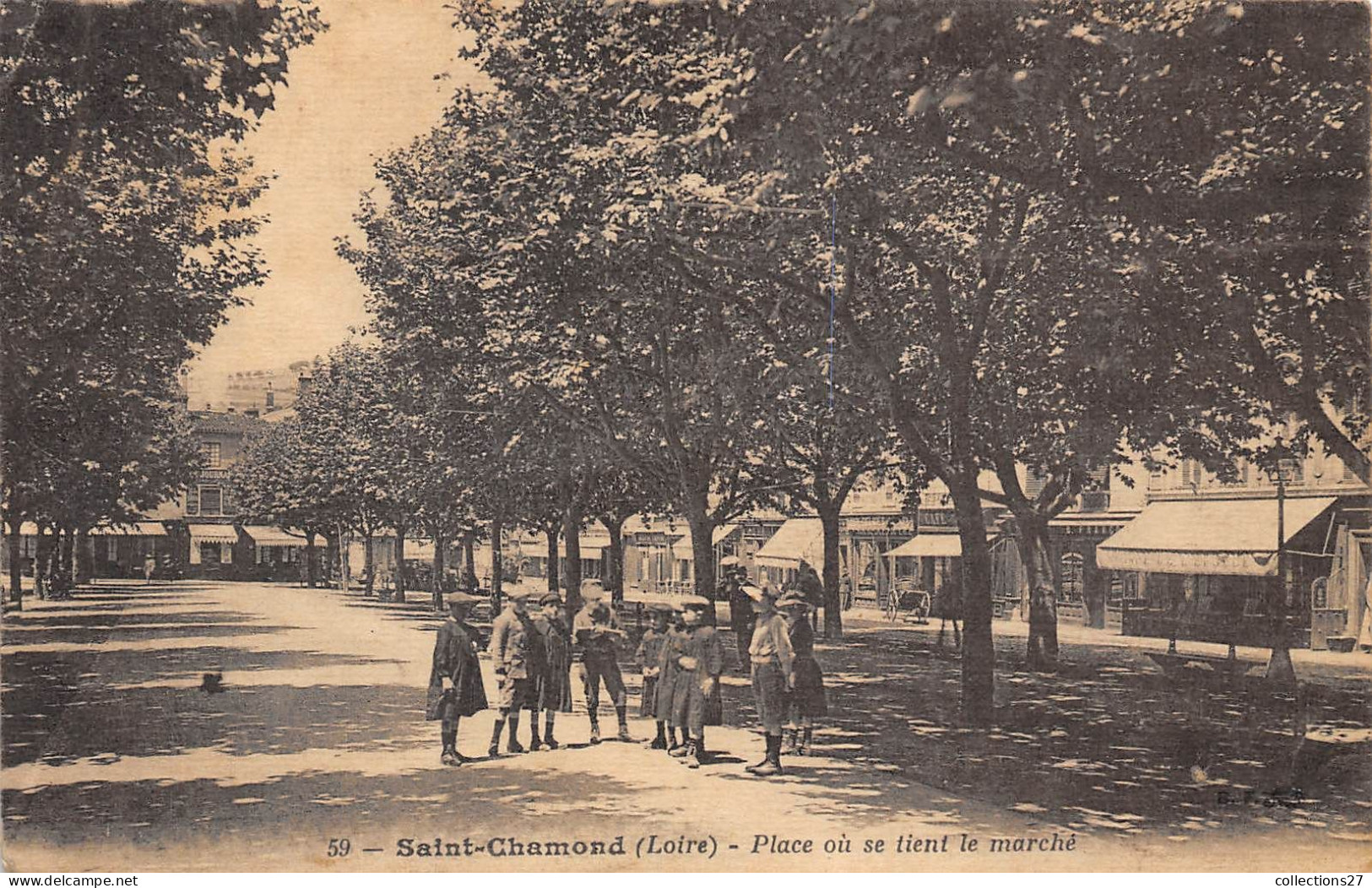 42-SAINT-CHAMOND-PLACE OU SE TIEN LE MARCHE - Saint Chamond