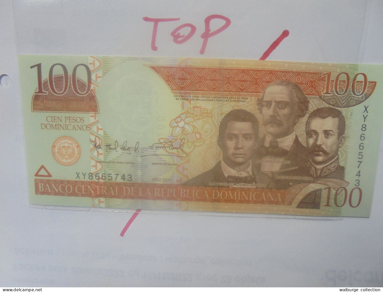 DOMINIQUE 100 PESOS 2011 Neuf/UNC (B.29) - Dominikanische Rep.