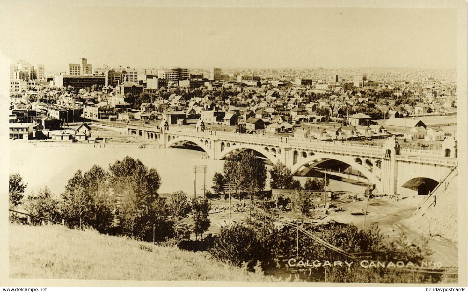 Canada, CALGARY, Alberta, Centre Street Bridge (1920s) RPPC Postcard - Calgary