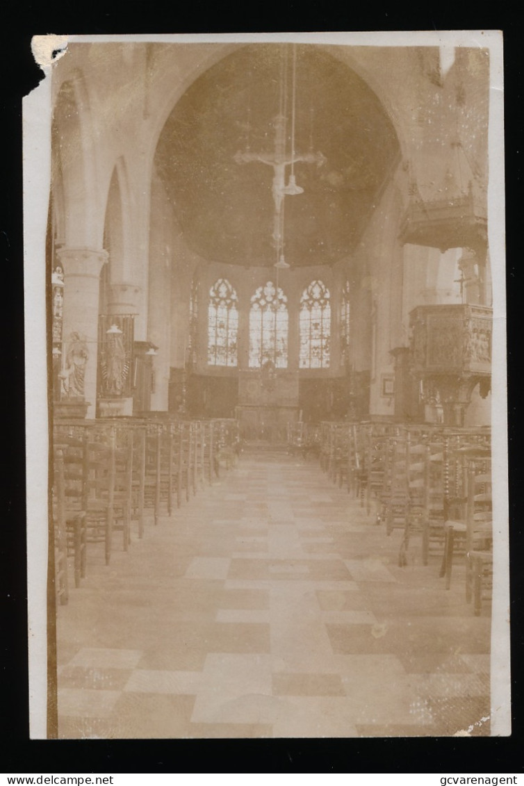 AALTER - OUDE FOTO 1932   10 X 7 CM    BINNENZICHT KERK     ZIE SCANS - Aalter