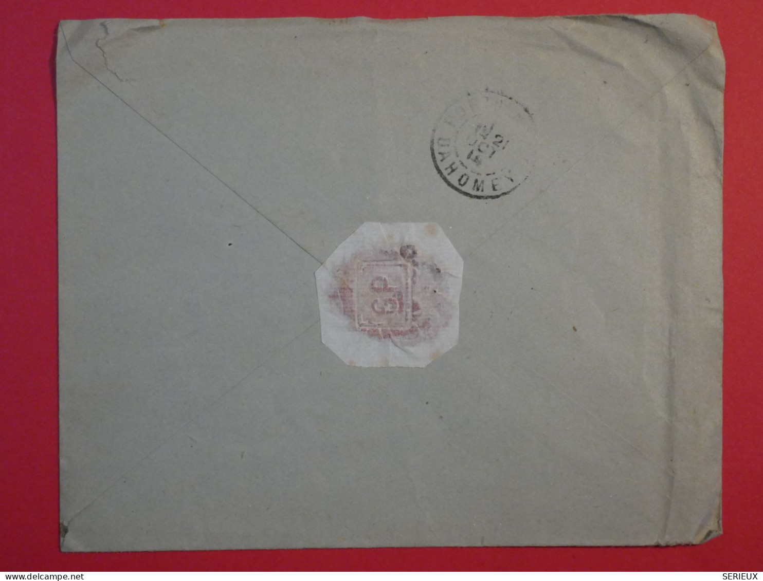 AR 27 AOF DAHOMEY BELLE LETTRE 1914  A SAINTES  FRANCE+VIGNETTE+AFFRANC.  INTERESSANT - Covers & Documents