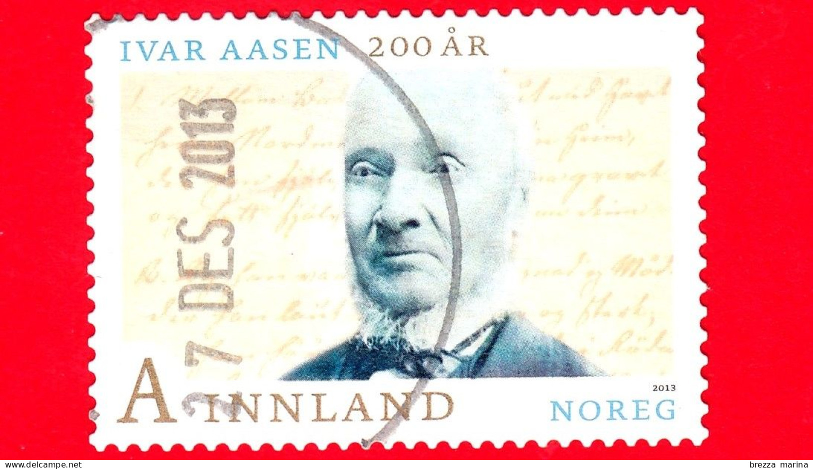 NORVEGIA - NORGE - Usato - 2013 - Ivar Asen, Linguista E Scrittore - A Innland - Used Stamps