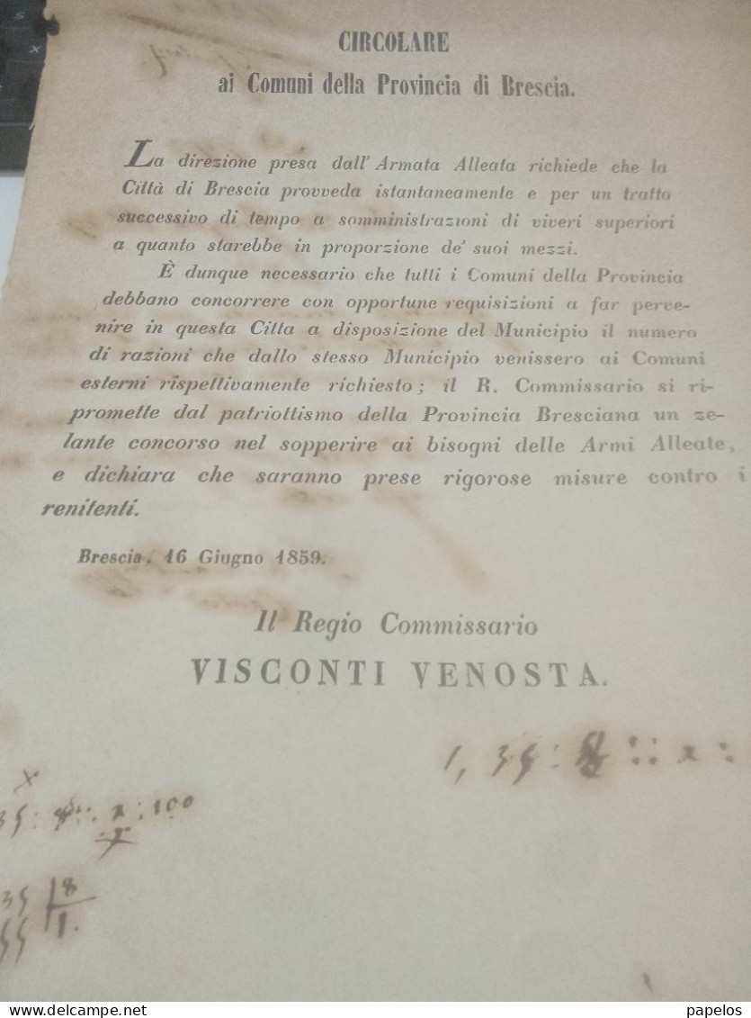 1859 BRESCIA - Documents