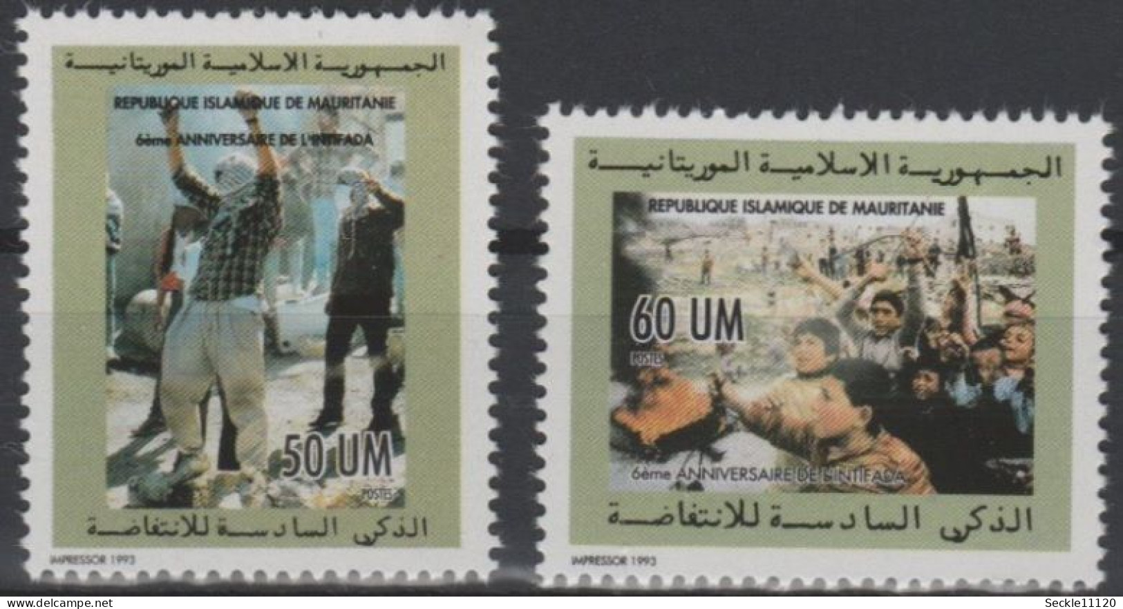 Mauritanie Mauritania - 1993 - 664 / 665 - Intifada - MNH - Mauritanie (1960-...)