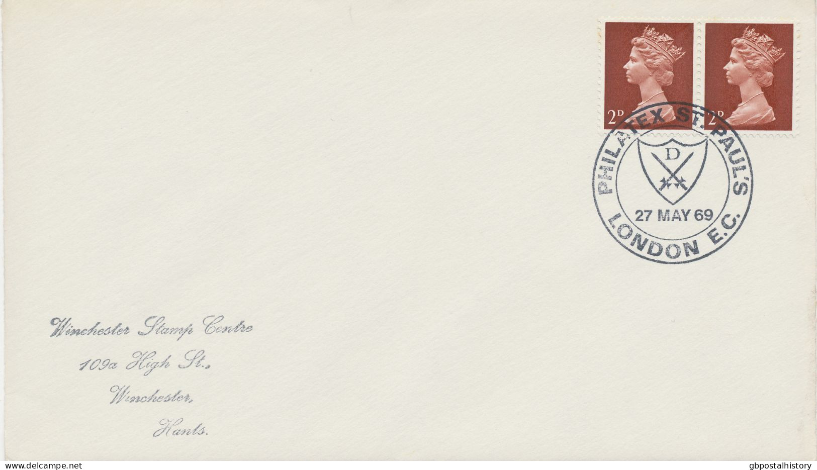 GB 1969 Philatex St. Paul's London E.C. (shield In Double Circle) On Very Fine Cover - Lettres & Documents