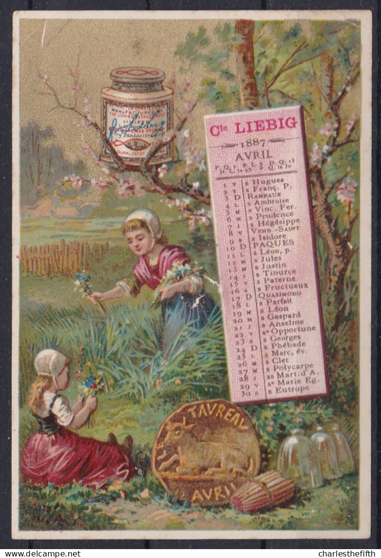 CHROMO LIEBIG SANG. 189 - CALANDRIER AVRIL 1887 - CALENDAR APRIL 1887  - Astrologie - BELIER - RAM - Liebig