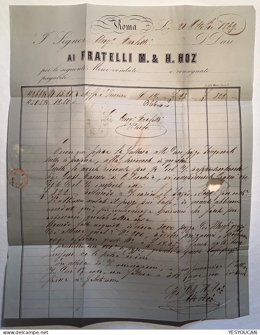 Stato Pontificio Sa.26 VARIETA DENTELLATURA SPL (EX PROVERA) ROMA 1868 lettera>Viterbo ( cert. Pontifical States cover