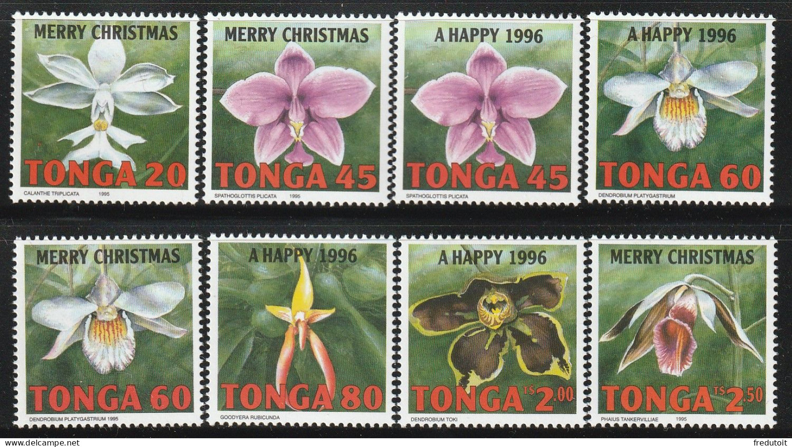 TONGA -  N°1032/9  ** (1995)  FLEURS : Orchidées - Tonga (1970-...)