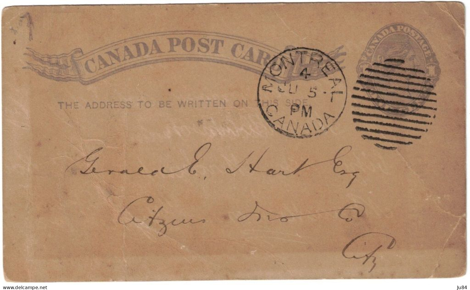 Canada - Montreal - Entier Postal - Canada Post Card - Society For Historical Studies - 6 Juin 1888 - 1860-1899 Reign Of Victoria