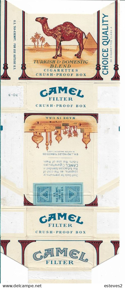 CAMEL ,  Tax Revenue Stamp Dor Use Outside U.S.    ,   Empty Tobacco  Pack - Cajas Para Tabaco (vacios)