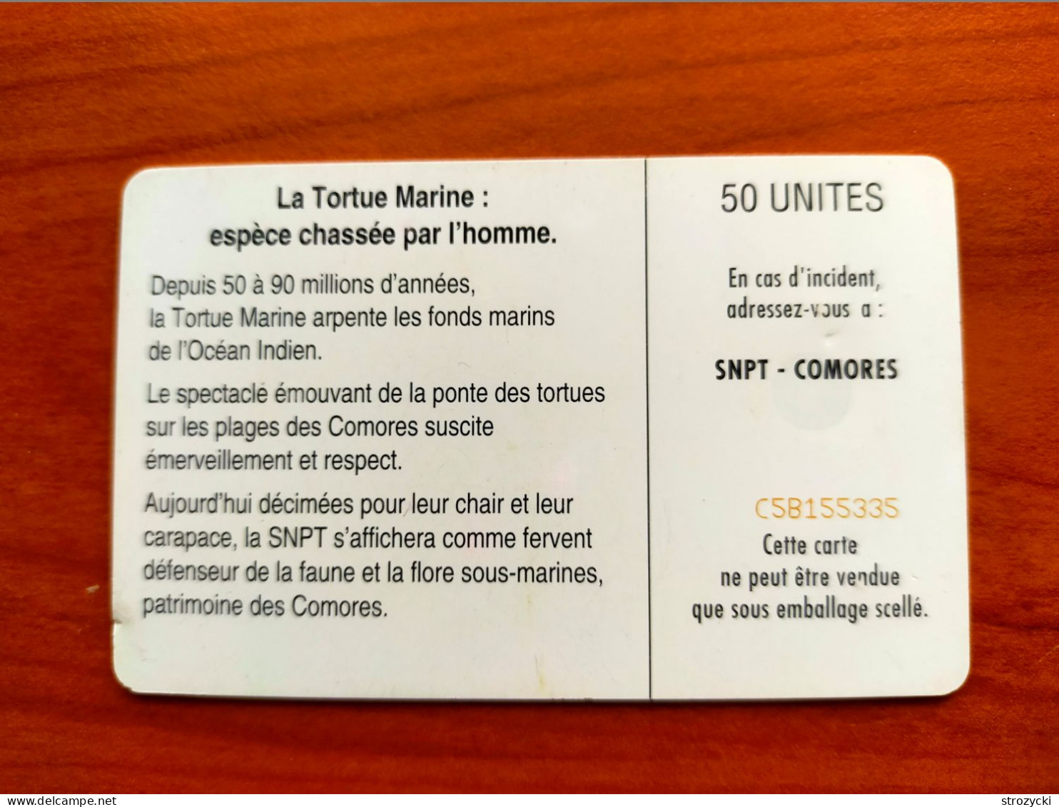 Comoros -  La Tortue Marine - C5B+6 Digits - Comore