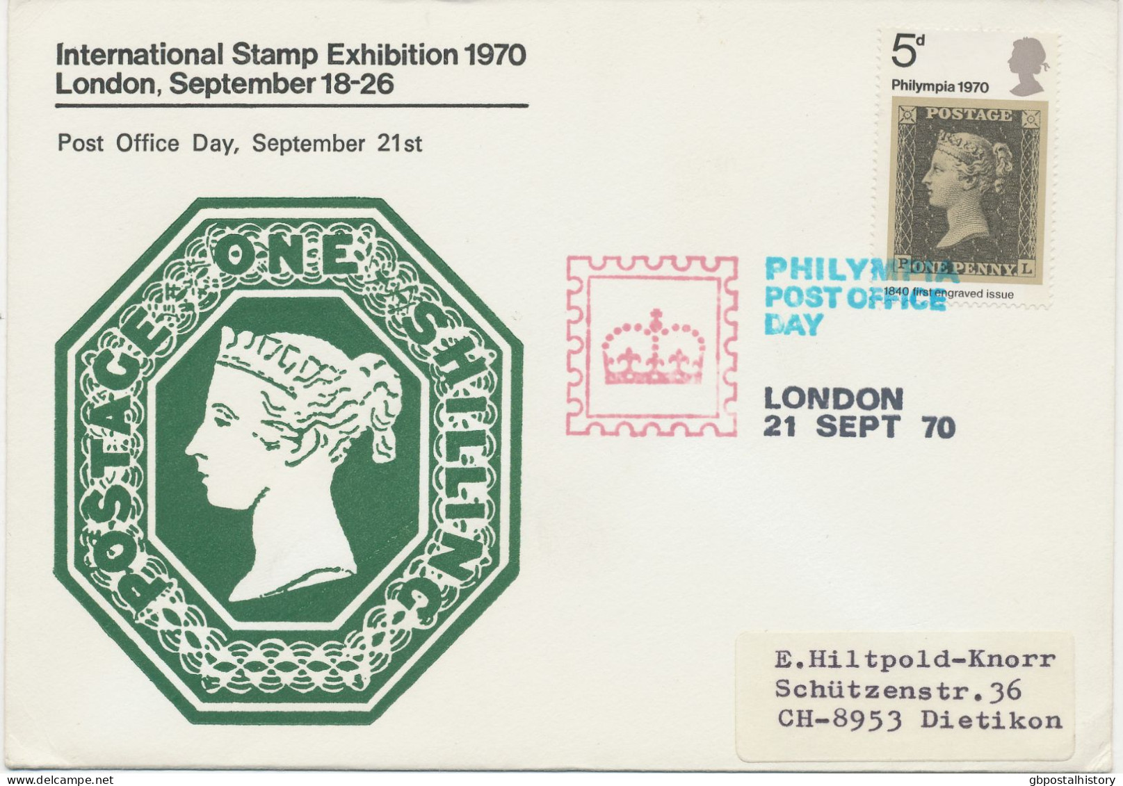 GB 1970 Philympia London - Post Office Day On Very Fine Cover To Switzerland - Briefe U. Dokumente