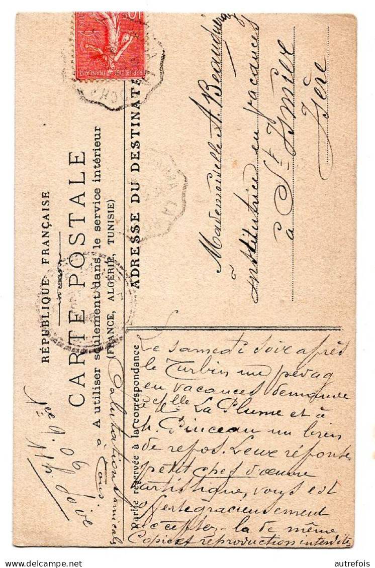FOLIES BARROLINES MATINEE DE GALA CONSERVATOIRE DE THOM THIEN 1906  -   DESSIN PASTEL REALISE SUR CARTE POSTALE SIGNEE - Pastell
