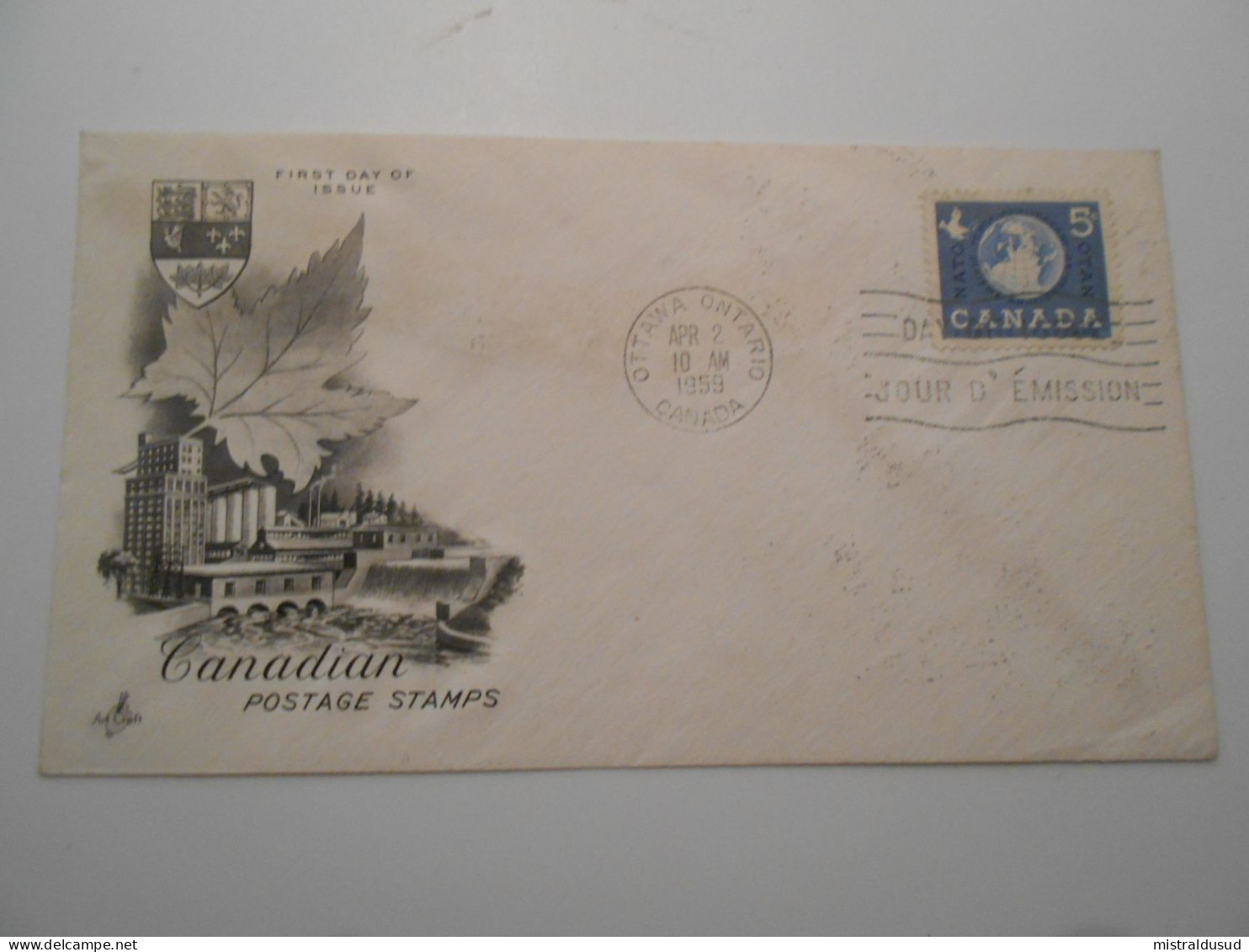 Canada Premiers Jours , Lettre De Ottawa Ontario 1959 Otan - 1952-1960