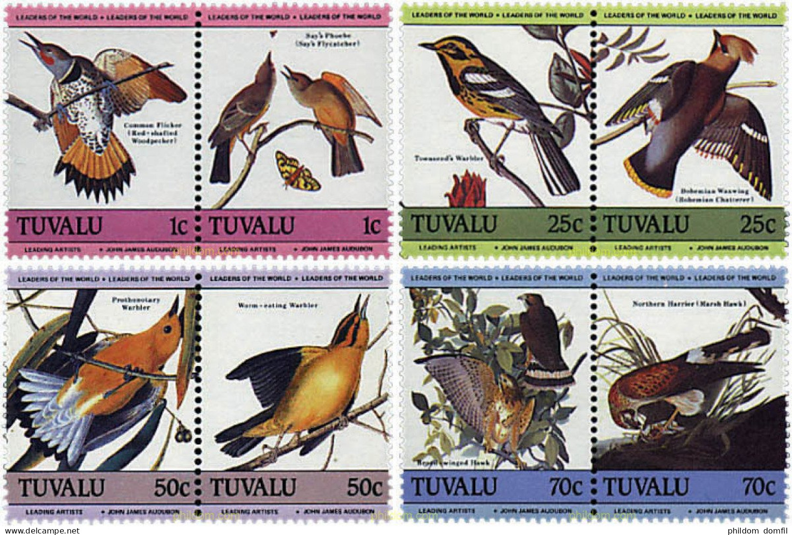 185979 MNH TUVALU 1985 BICENTENARIO DEL NACIMIENTO DEL ORNITOLOGO J.J. AUDUBON - Spinnen