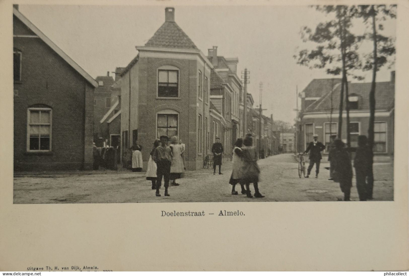 Almelo (Ov.) Doelen Straat (Veel Volk) Ca 1900 - Almelo