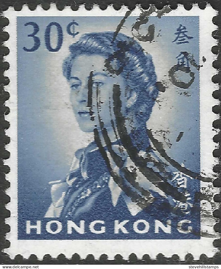 Hong Kong. 1962-73 QEII. 30c Used. Upright Block CA W/M SG 201 - Usados