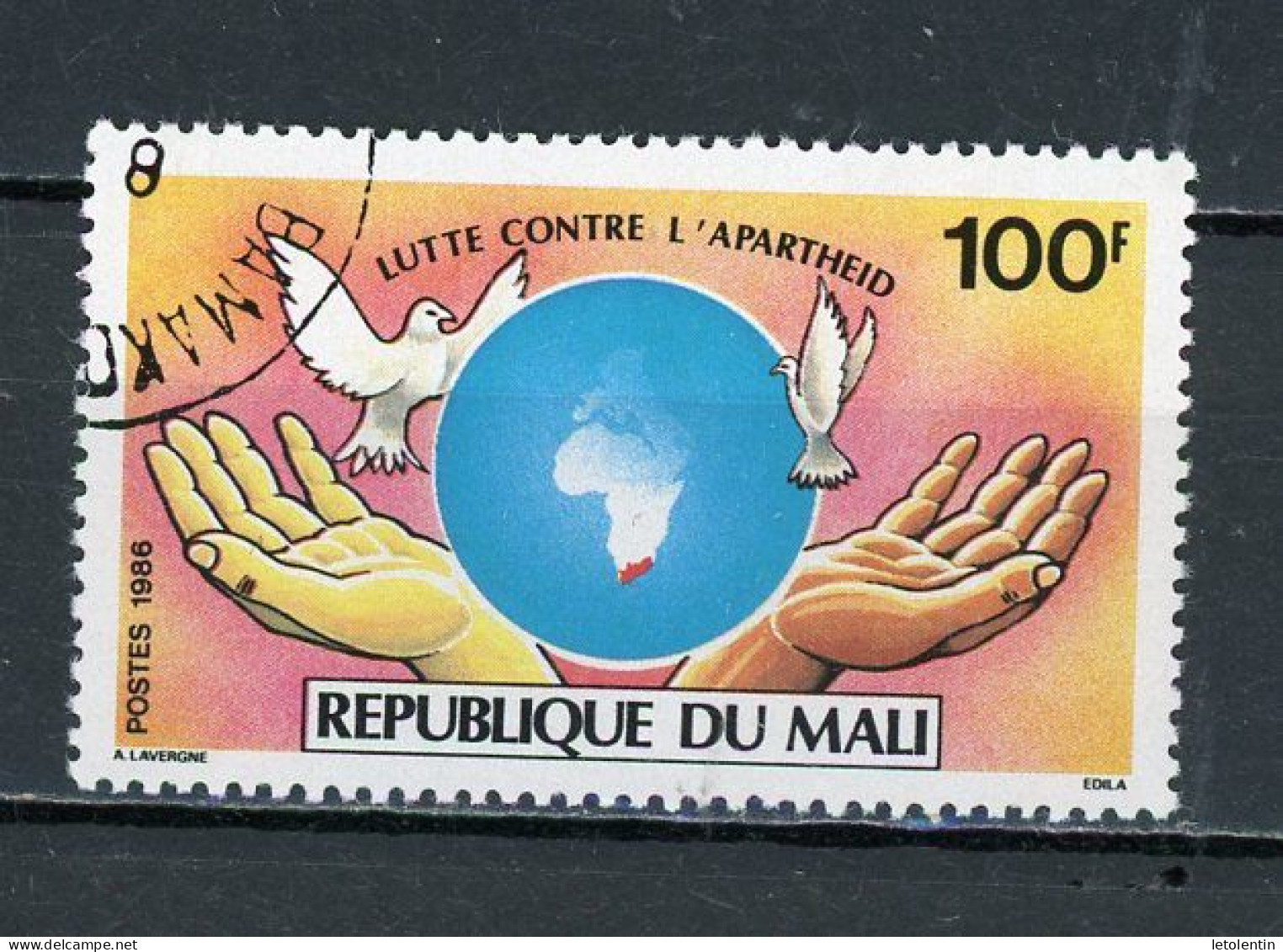 MALI : CONTRE L'APARTHEID - N° Yvert 530 Obli. - Mali (1959-...)