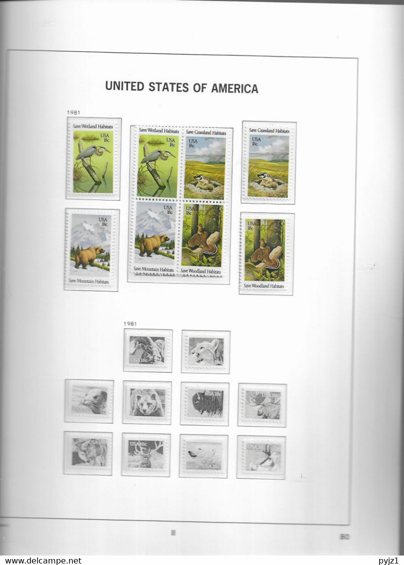 1981 MNH USA  Year Complete According To DAVO Album, Postfris** - Annate Complete