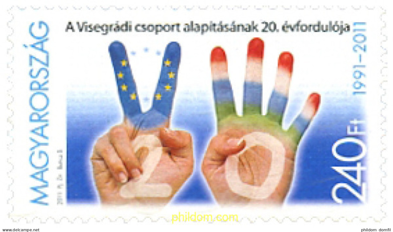 262913 MNH HUNGRIA 2011 20 ANIVERSARIO DEL GRUPO DE LA FUNDACIO VISEGRAD - Unused Stamps