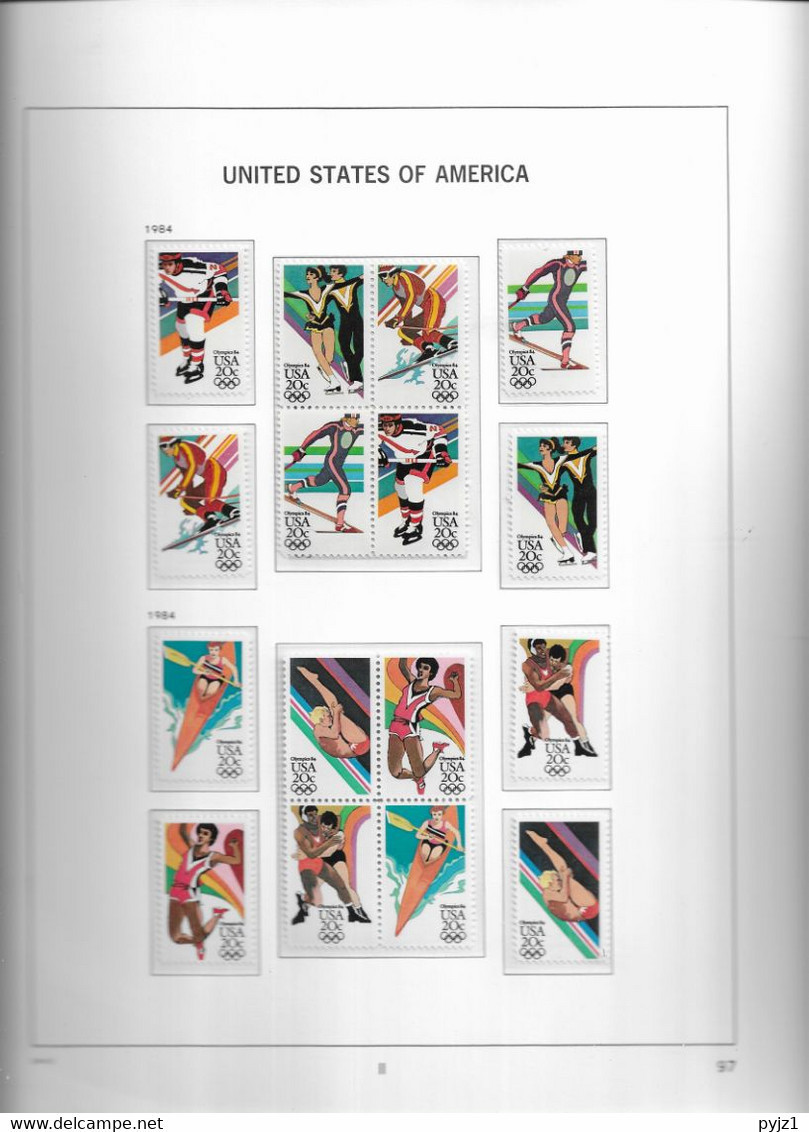 1984 MNH USA  Year Complete According To DAVO Album, Postfris** - Full Years