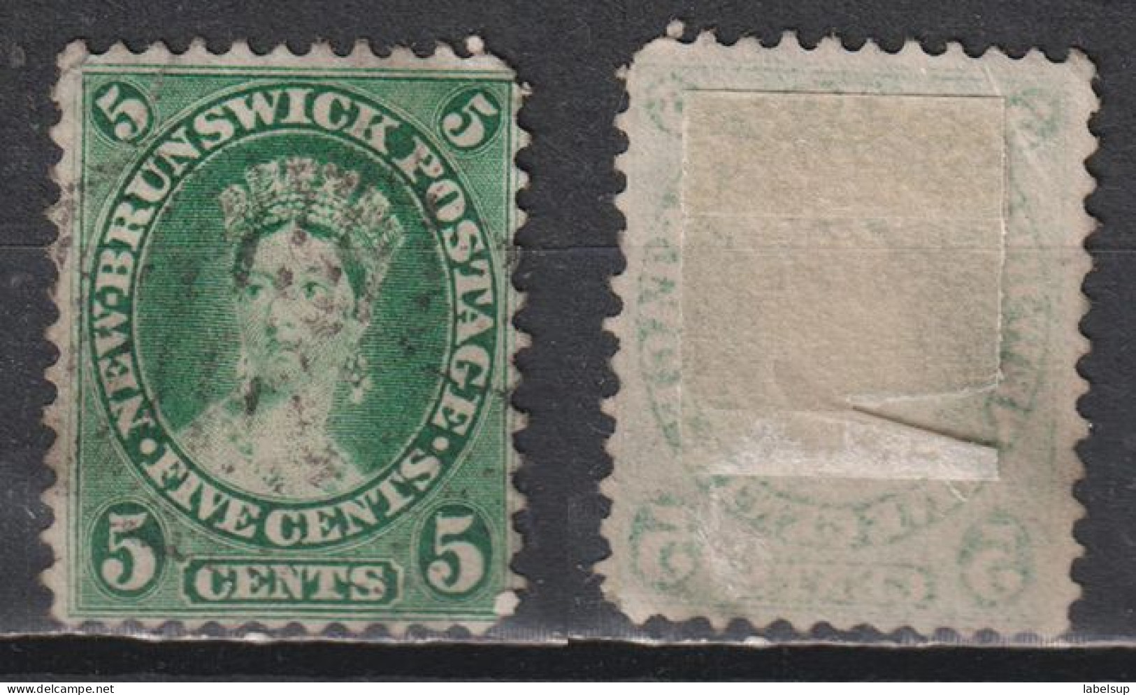 Timbre Oblitéré De New Brunswick De 1860 N°MI 6 - Unused Stamps