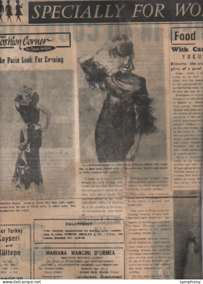 Page Du  Journal Daily News - Septembre 1963 -  Femme Fatale Dior - 2 Scans - - Designermode