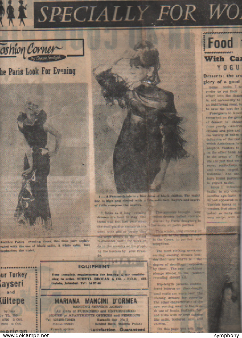 Page Du  Journal Daily News - Septembre 1963 -  Femme Fatale Dior - 2 Scans - - Alta Moda